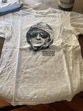 "Montana, the Last Best Place to Hide"   Vintage Unabomber T-shirt 1996
